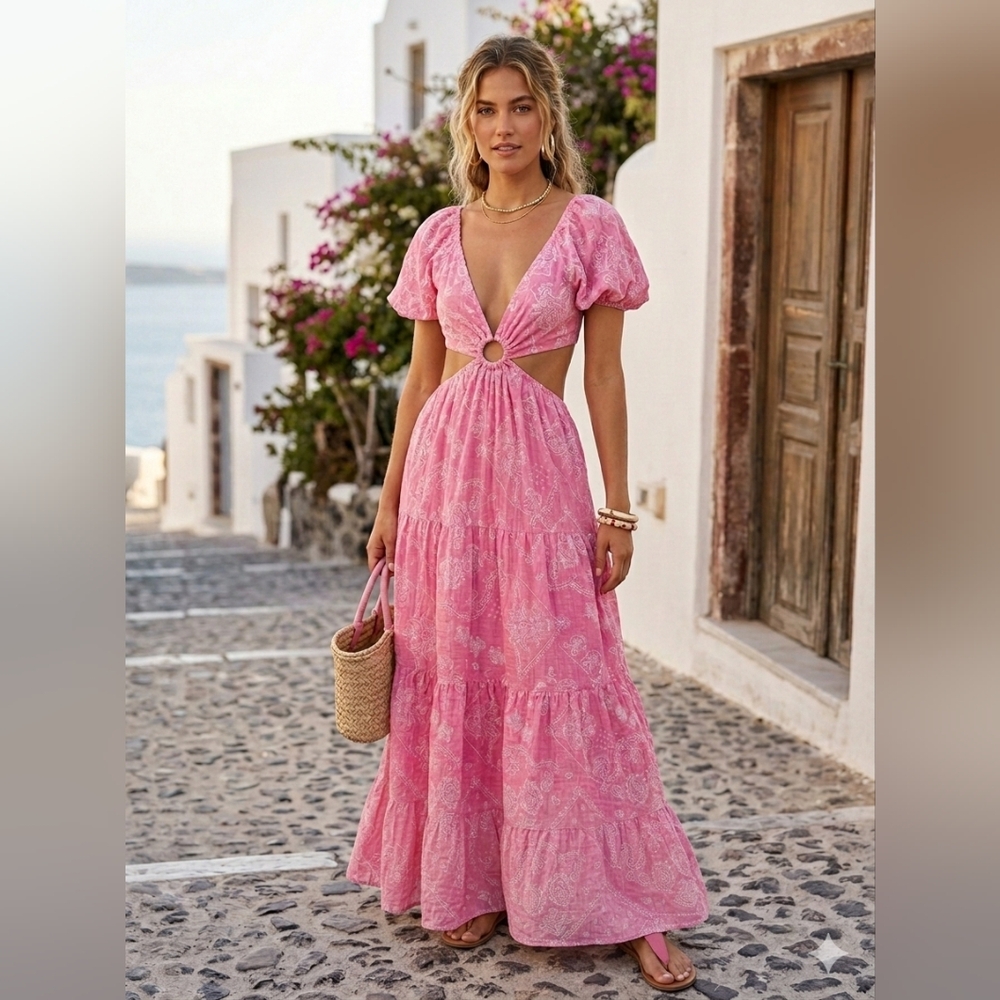Vestique Pink Maxi Dress